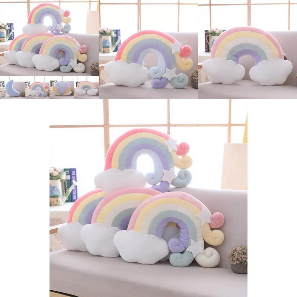 Colorful Rainbow Plush Sofa Pillow Cushion For Cozy Home Decoration And Playtime Fun