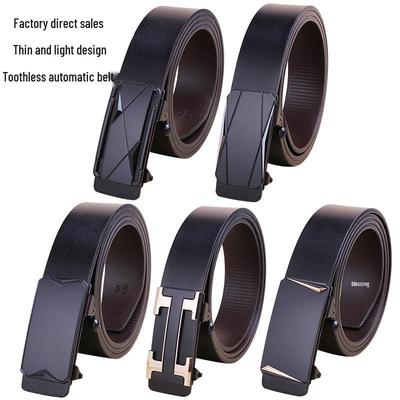 Men's Genuine Leather Alloy Buckle Belt - Minimalist Trousers Accessory