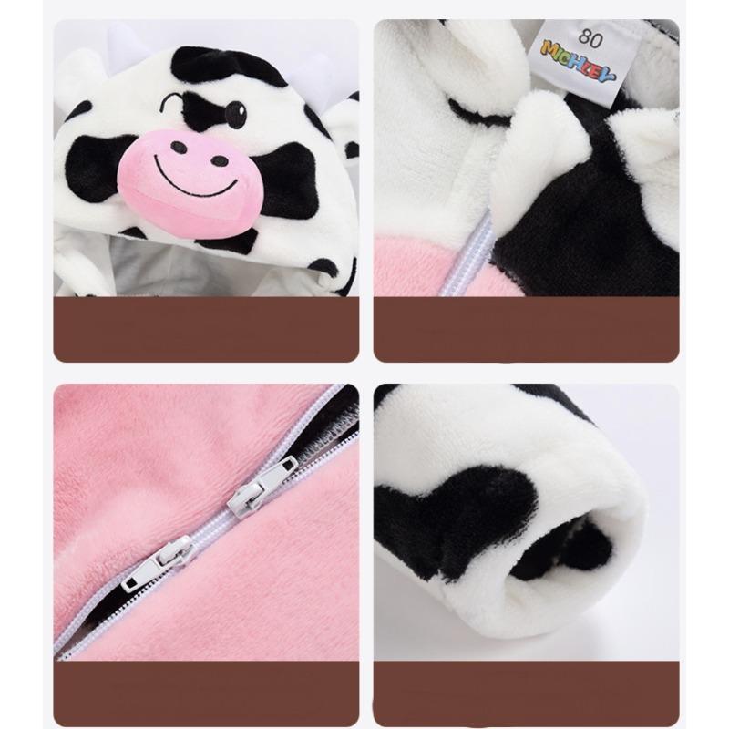 Flannel Animal Shaped Jumpsuit, Baby Hooded Crawling Suit, Children's Cartoon Performance Suit