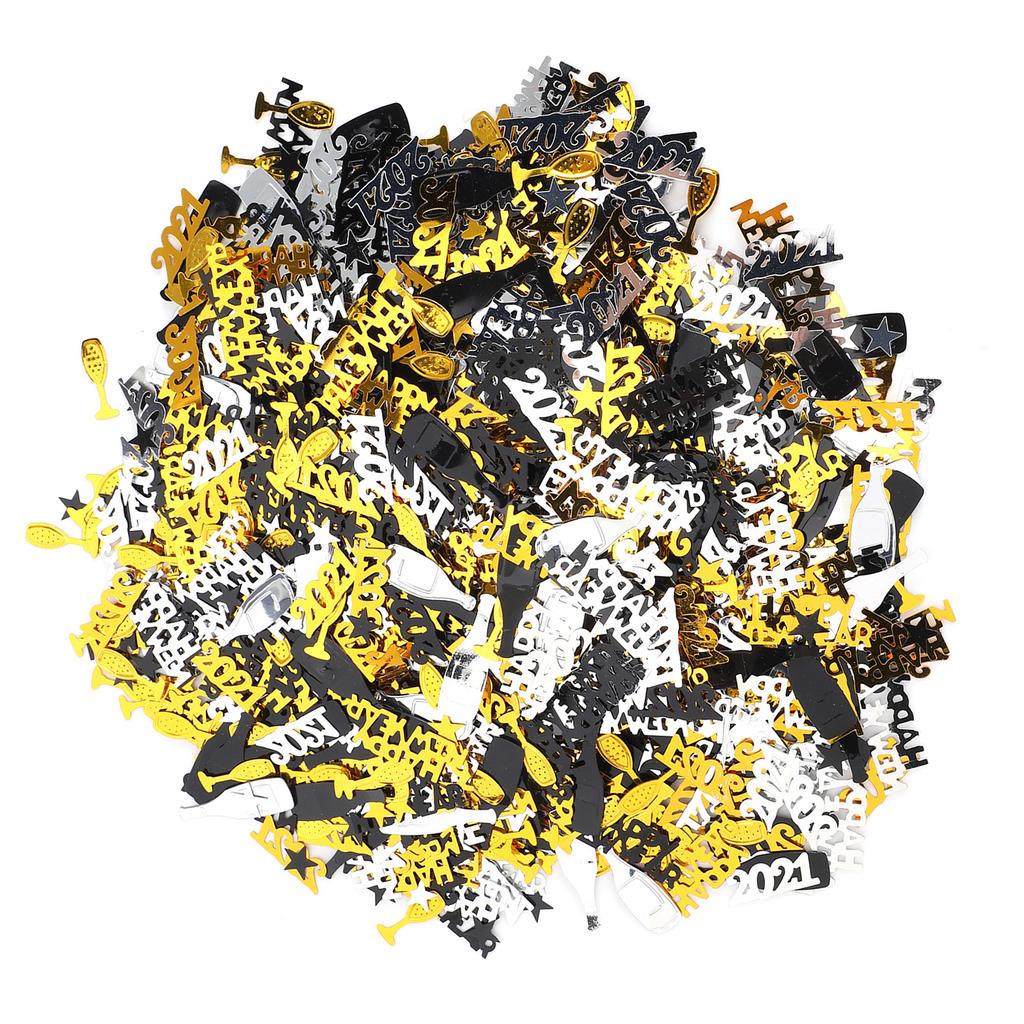 2021 Happy New Year Confetti Confetti Wine Bottle 5‑Star Sequins Christmas Decoration 100g