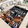 Tappeto con Stampa Leggenda Rapper Hip Hop Tappetino Antiscivolo per Pavimento Tappeto con Ritratto Vintage per Soggiorno Camera da Letto Decorazione Casa Regalo per Fan