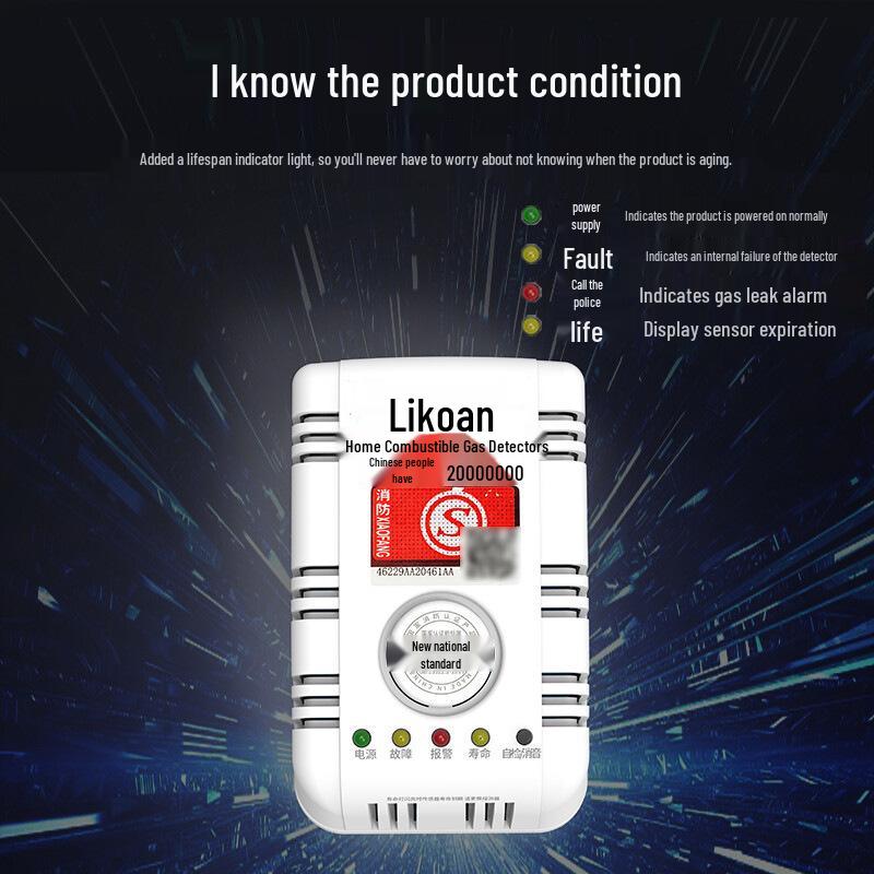 LPG Gas Leak Alarm with Automatic Shut-Off Valve for Restaurants and Hotels