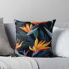 Vintage Coastal Floral Bird of Paradise 4 Throw Cushions & Pillows Without Core