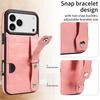 Cards Solt WristBand Wallet Leather Case For iPhone 17 Pro Max 16 Plus 15 14 13 12 11 Shockproof Slim Snap Bracelet Bag Cover