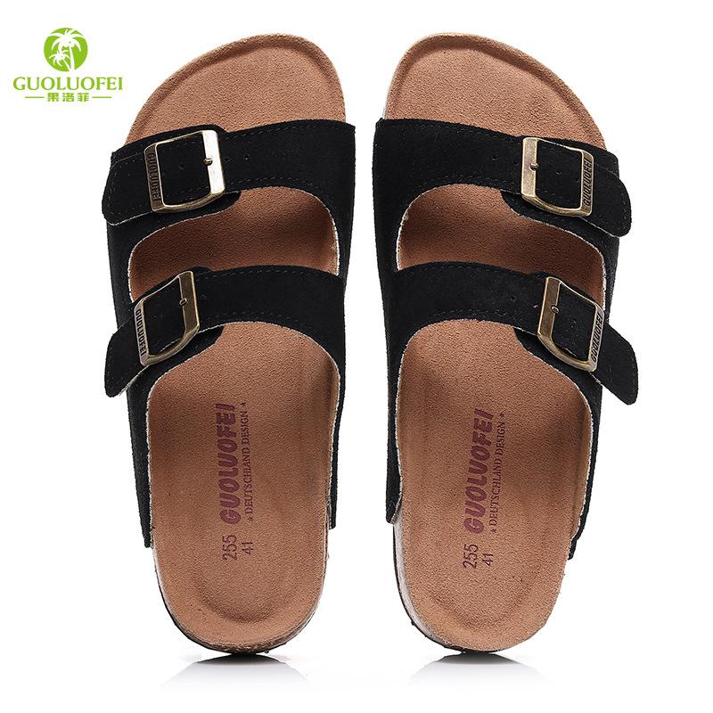 Fashion 2024 Summer Men's Mule Clogs Slippers High Quality Classic Two Buckle Cork Slides Sandals Footwear For Men Women Unisex 35-46