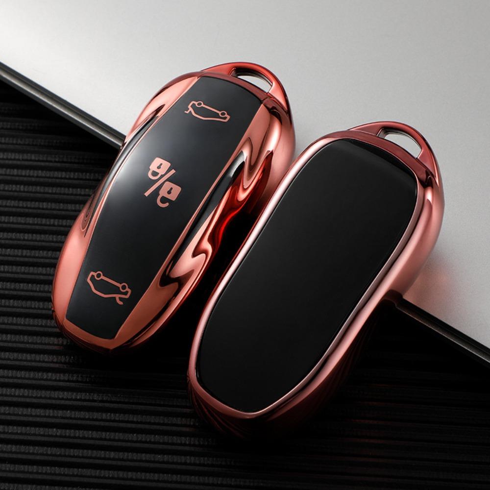 Für Tesla Model 3 Y X S Schlüsselanhänger Abdeckung Kartenhalter Lederetui für Autoschlüssel