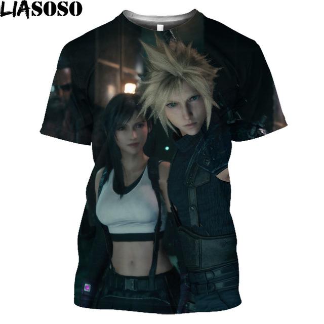 

Мужская одежда Final Fantasy VII Remake Мужская футболка с 3d принтом Oversize с коротким рукавом Модная футболка Повседневная футболка Homme Футболки 6XL