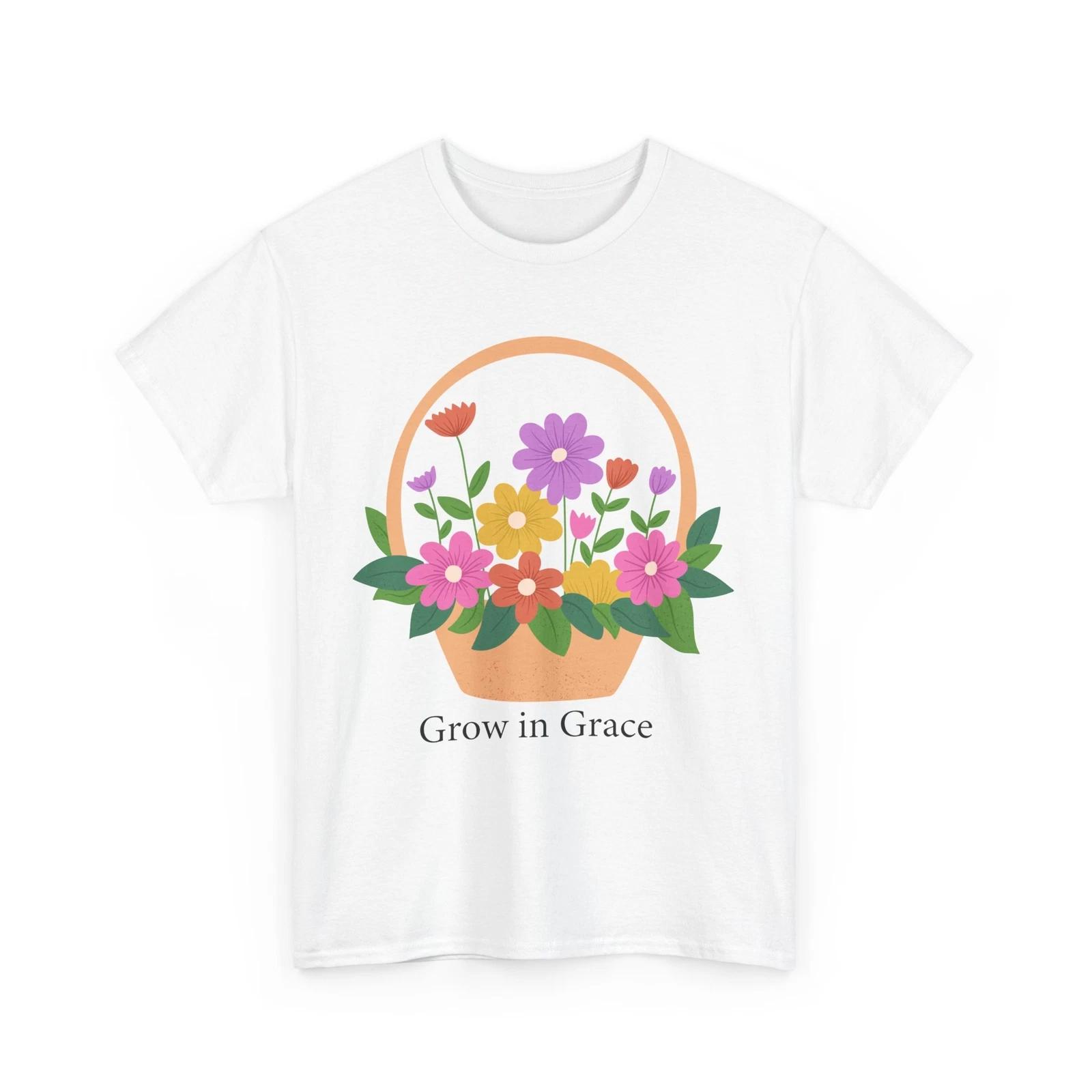 Grow in Grace T-Shirt | Spring Colors & Flower Lover Tee | L