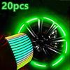 20pcs Car Wheel Hub Reflective Sticker Luminous for Night Accessories for Use of Bicycle Automobile and Motorcycle Tyre Stickers