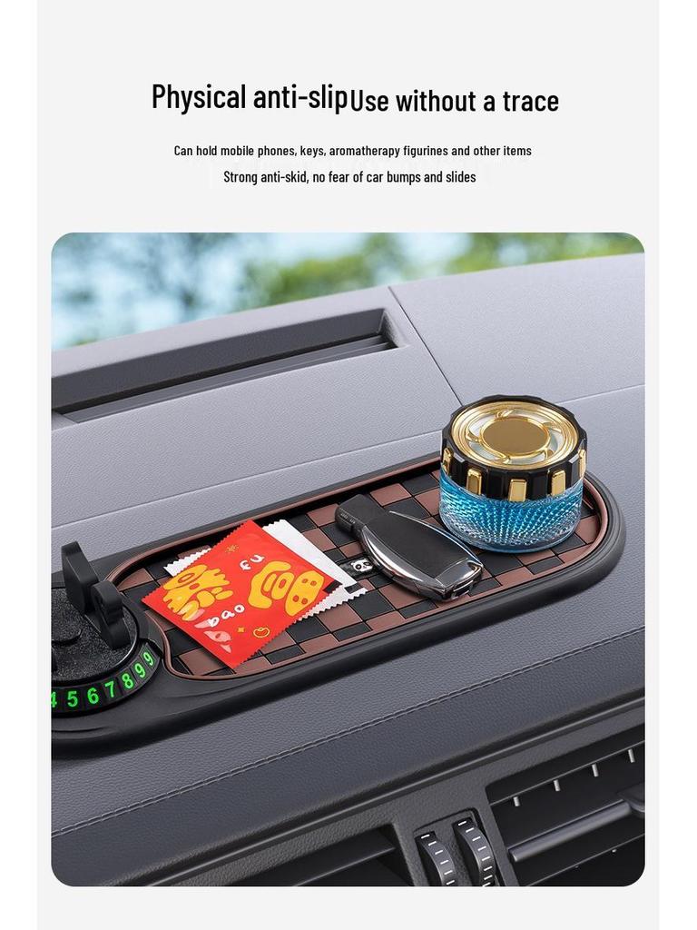 Non-Slip Car Dashboard Mat & Phone Holder for High Temperature
