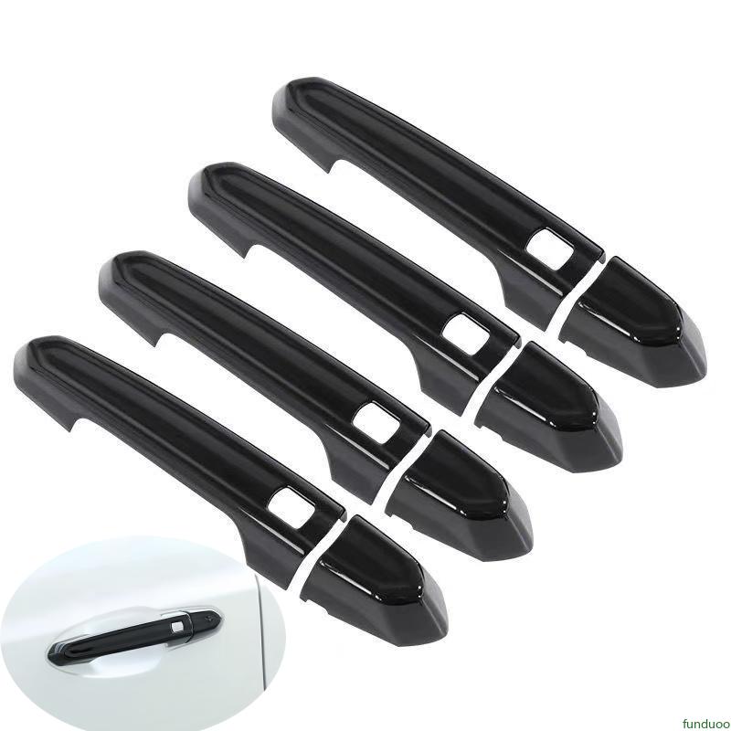 Glossy Black Carbon Fiber Siver Car Door Handle Cover Trim Sticker Styling Accessories For Cadillac XT4 XT5 XT6 CT6 ATS CT5
