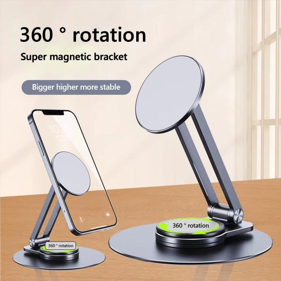 Foldable Phone Holder High Stability 360-Degree Rotating Angle Adjustable Universal Magnetic Desktop