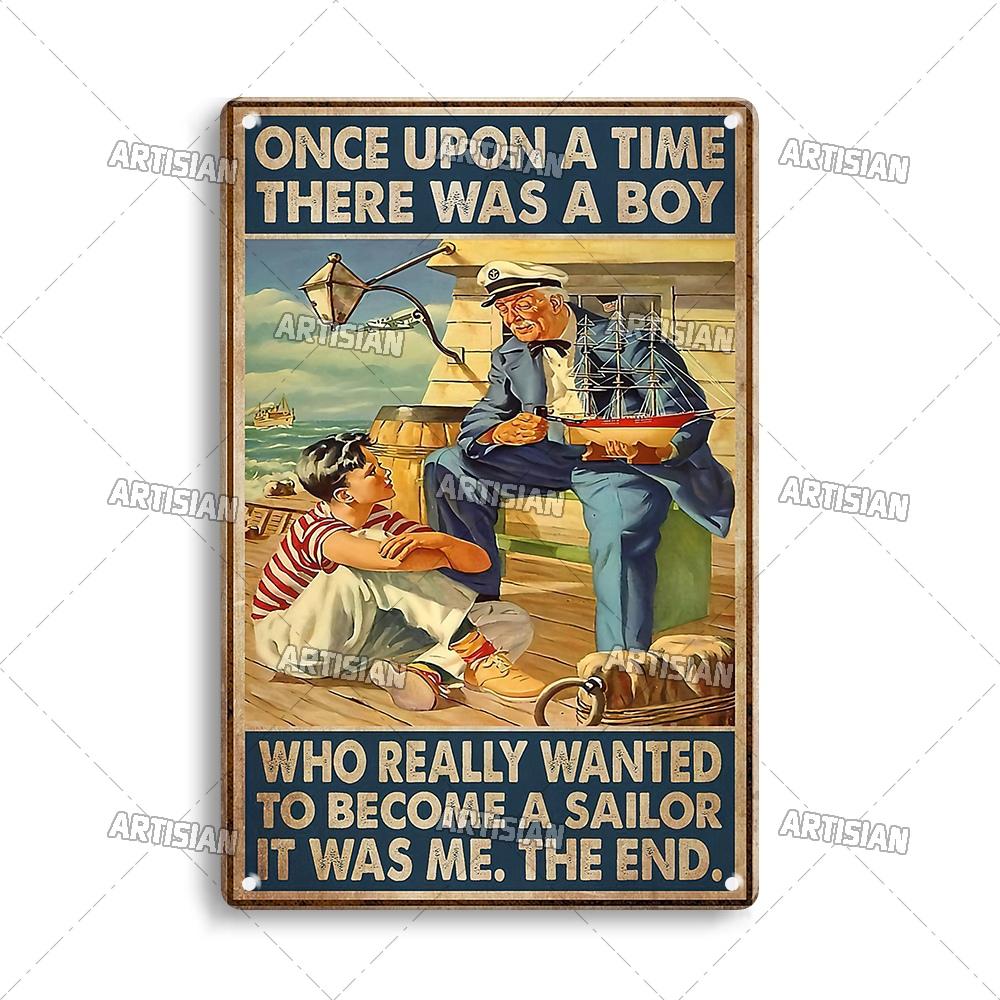 Handwerker Job Vintage Metallposter Matrose Metallschild Segeln Rostige Dekorative Blechplakette Wanddeko Garage Bar Pub Club Küche