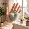 Heart Shaped Bag Ornament Plush Love Keychain for Backpack, Fuzzy Keyring Charm, Women Girls Handbags Decorative Accessory
