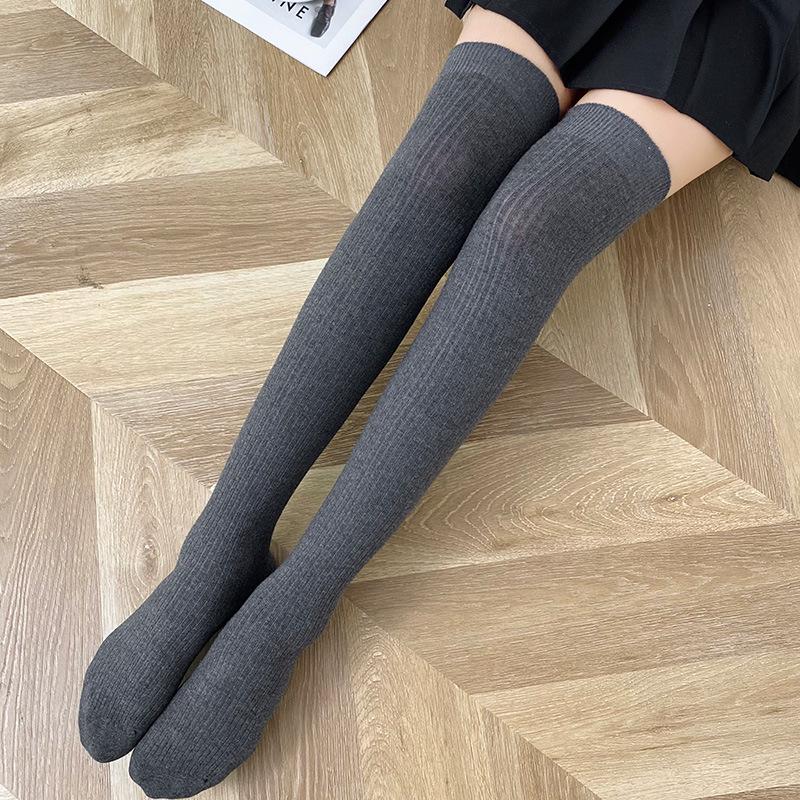 Women's Striped Wool Over-the-Knee Socks - Autumn/Winter Style, Unisex, Multiple Colors