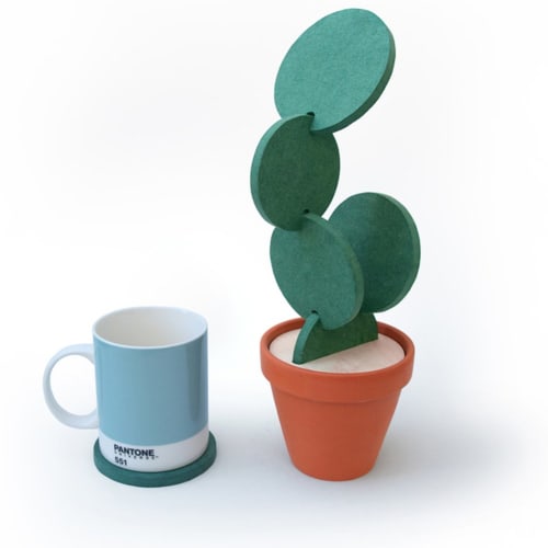 MinniLove Creative Coasters, Cactus Design, DIY Handmade, Non-Slip, Heat-Insulating, Anti-Hot, Easy To Clean, Eco-Friendly, Odorless (Set of 7)