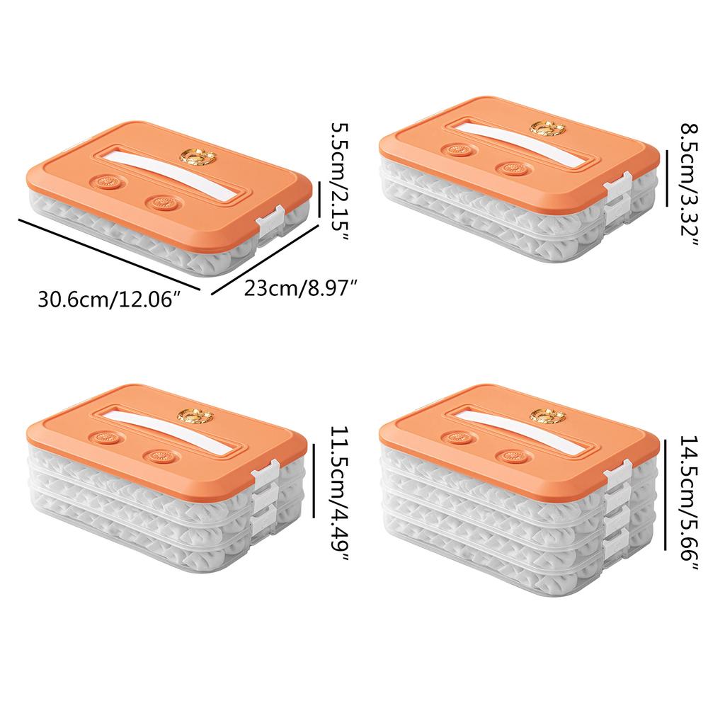 1/2/3/4-stufige Aufbewahrungsbox, zuverlässiger Halter für Lebensmittelbehälter mit Deckel, Kühlschrank, gefrorene Knödel, Aufbewahrungsbox aus Kunststoff