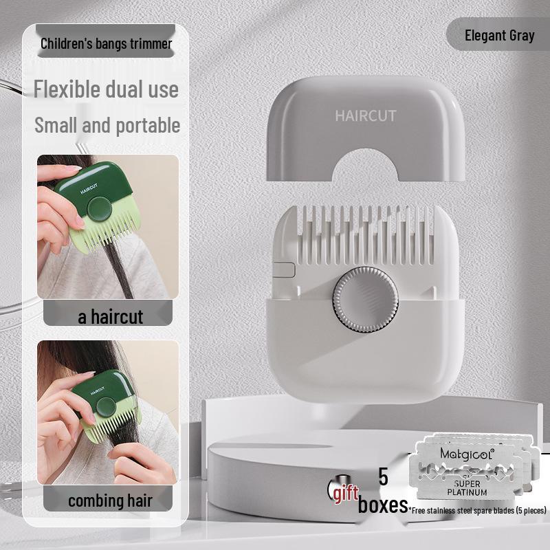 2-in-1 Multifunctional Hair Clipper & Comb for Trimming Bangs & Broken Hair - Perfect for Girls & Children