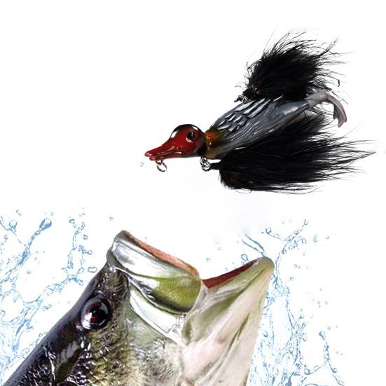 10.5CM/28G Harter Enten-Angelköder mit Federhaken Bewegliche Füße Bionischer Kunstköder Süßwasser Salzwasser Angelzubehör