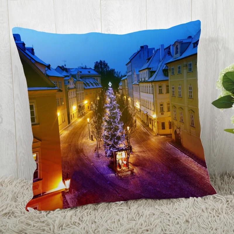 Custom Decorative Pillowcase Christmas Square Zippered Pillow Cover 35X35,40x40,45x45cm(One Side)