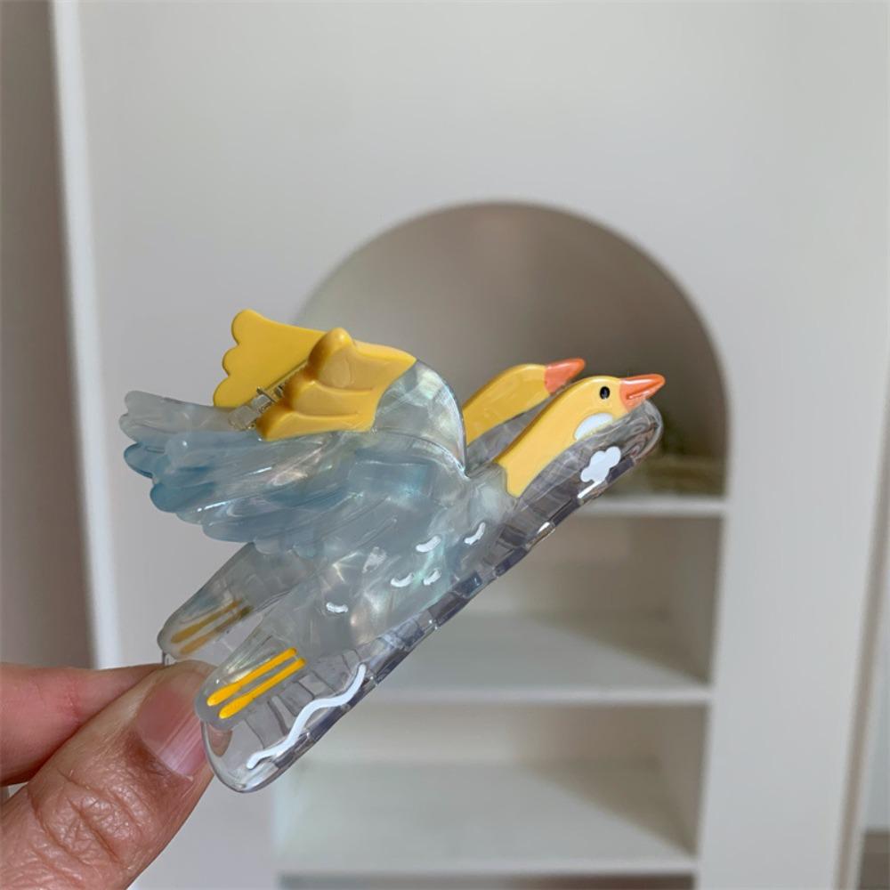 Cartoon Bird Hair Claw Vintage Acetate Shark Clip Creative Wild Goose Shark Clip  Lady/Girls