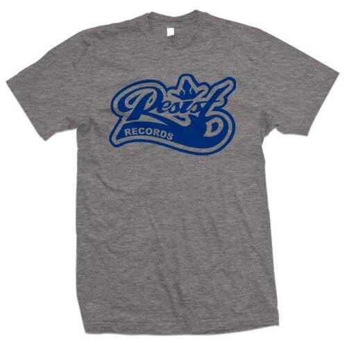 New Music Resist  Logo  Blue on Graphite Heather T Shirt 2XL