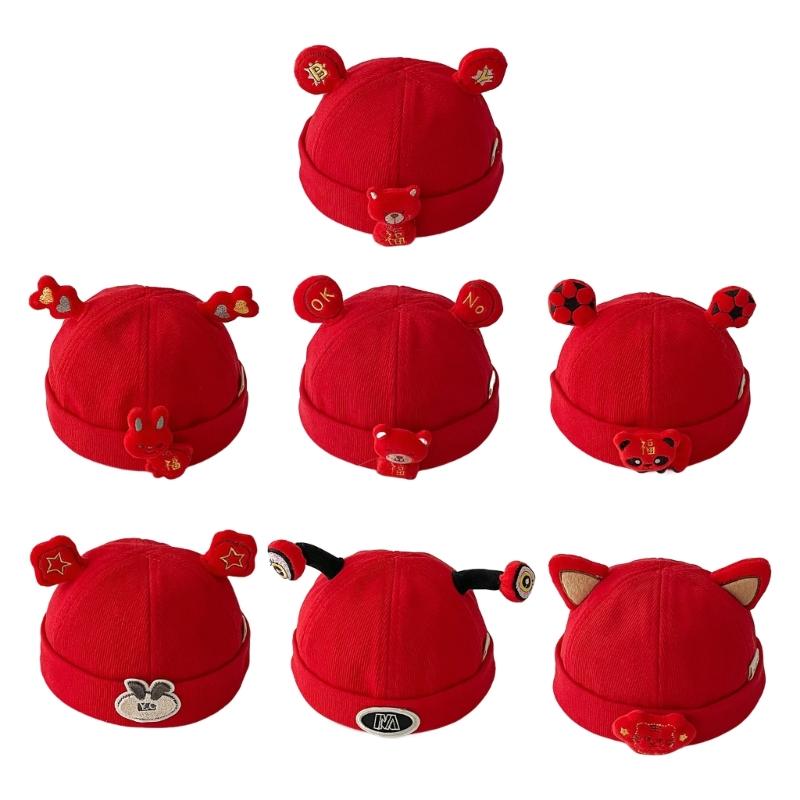 2023 Cute Hat Soft Baby Bonnet Cap Red Themed Hat Warm Hat Beanie Cap for Baby Toddler Newborn Kid Child Breathable Hat