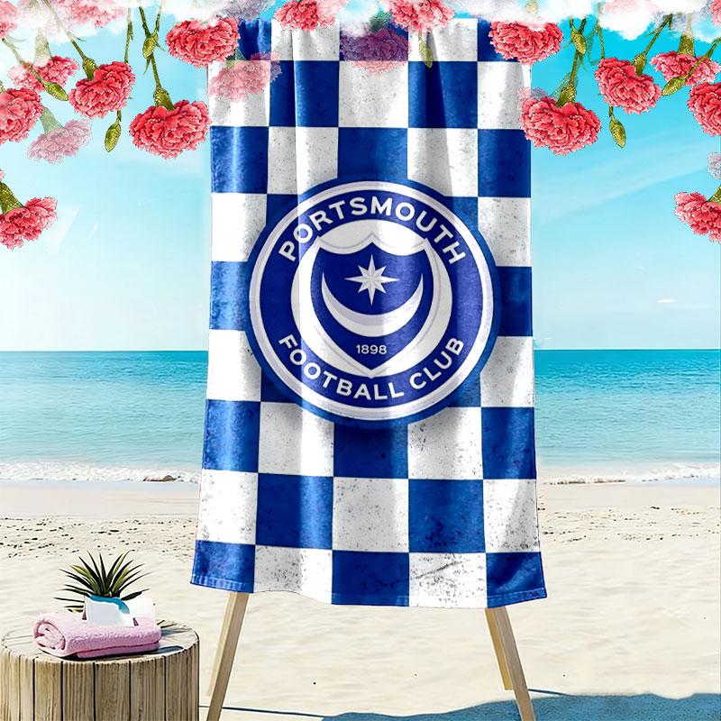 Portsmouth Logo Beach Towel, Large Soft Quick Dry Towel for Beach Camping Swimming