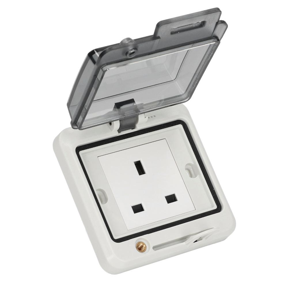 IP67 Waterproof UK Standard 250V 13A Flameproof Electrical Outlet No Deformation Wall Plug Outdoor Caravan