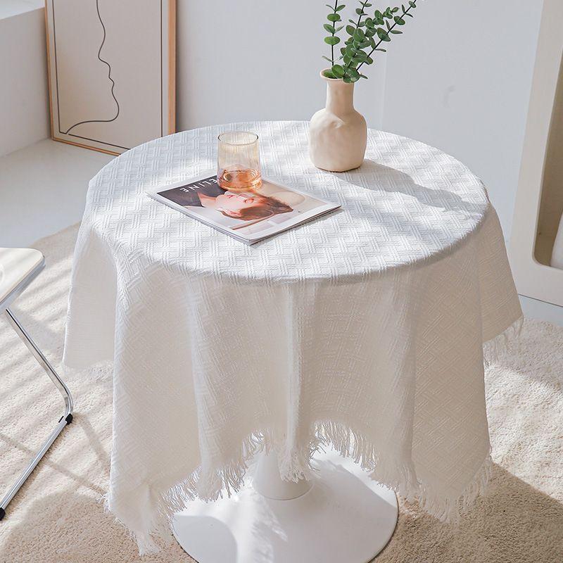 

Французская Ретро Бежевая Скатерть Инс Крем Стиль Фантазийные Японские Ткани Обеденный Стол Настольная Дорожка Настольная Подкладка Письменный Стол Кофейный Столик Покрывало Ткань Jingge Pure White-[Round Table] 180*380cm