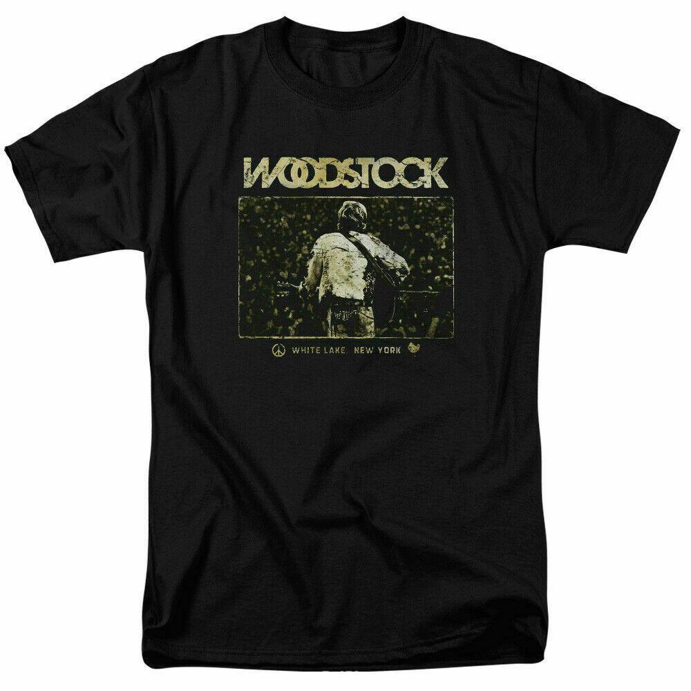 Woodstock White Lake Crowd T Shirt Licensed 1969 Festival Peace Music Black XL