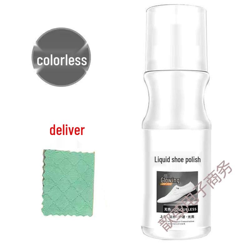 Colorless Transparent Leather Shoe Maintenance Polish with Integrated Brush