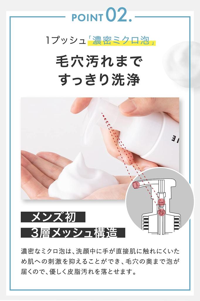 Ambique Face Foam Refill for Dense Facial Cleanser with Mild Flavor Men, Micro-Foam