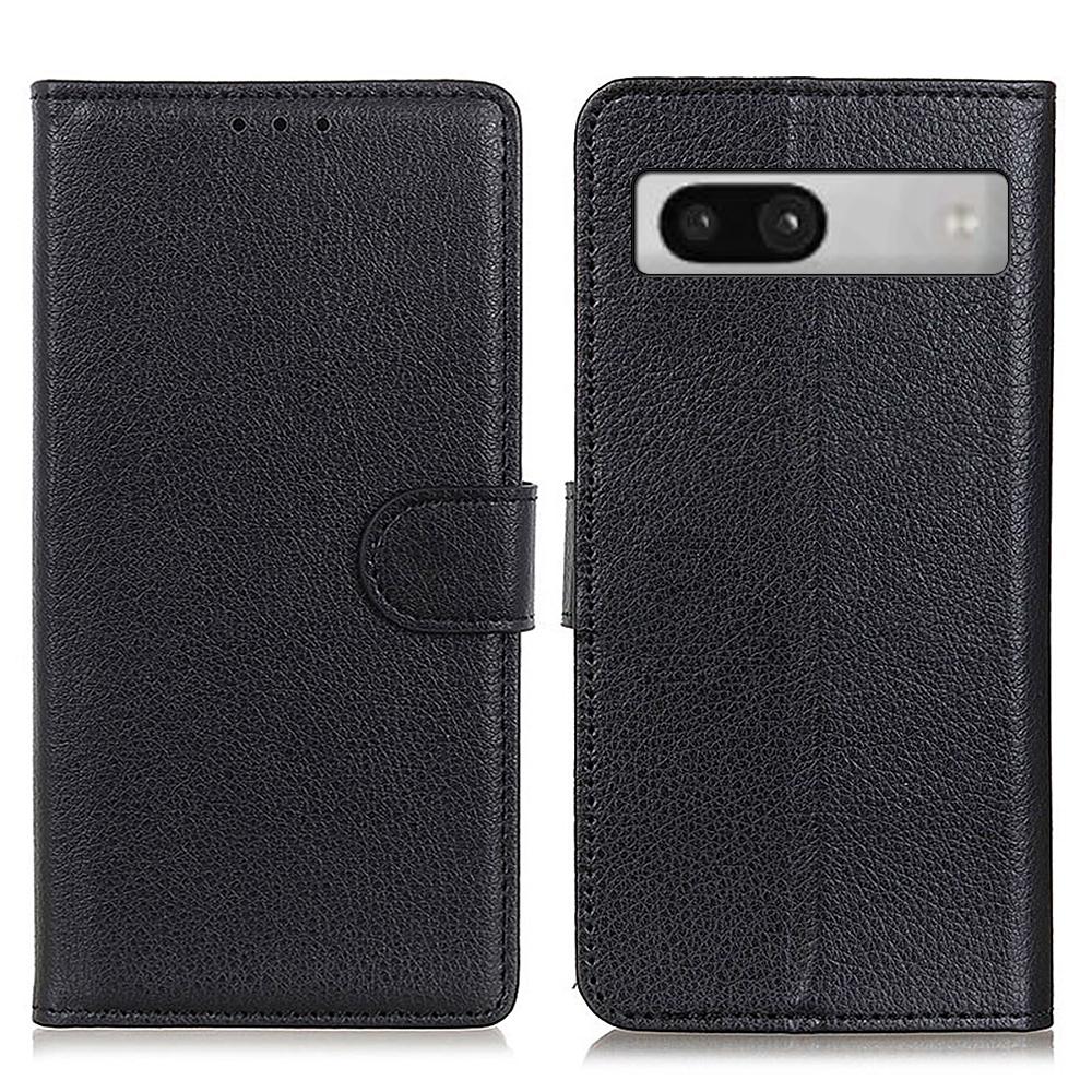 For Google Pixel 7a Litchi Texture Phone Cover Wallet PU Leather Phone Stand Case