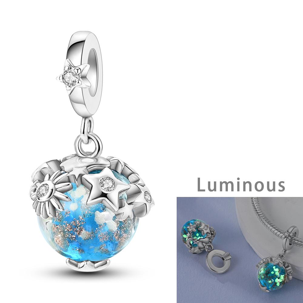 Silver Plated Star Moon Charms Beads for DIY Bracelet Pendant Dangle Women Fine Jewelry Gift