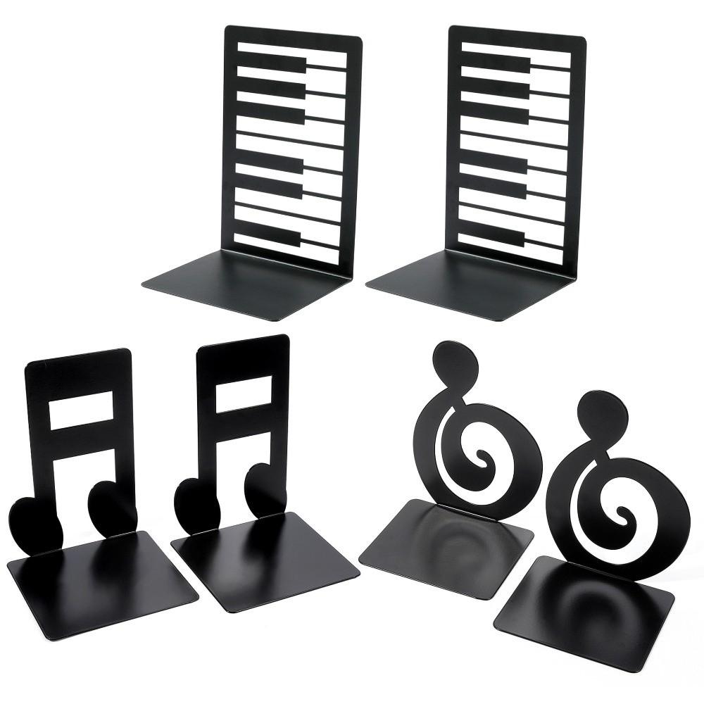1 Pair L-Shape Piano Key Bookend Artistic Music Score Book Holder Book Enthusiasts