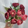 10Heads Rose Bouquet 30cm Artificial Flowers Living Room Room Decoration Party Bridal Wedding Decor DIY Christmas Handicrafts