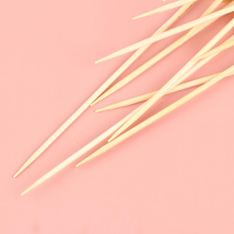 100 Pcs Disposable Bamboo Picks Food Fruit Cocktail Handmade Toothpicks