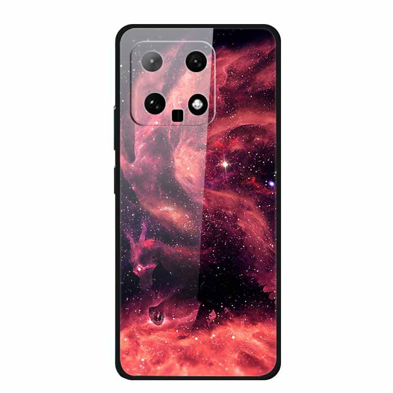 Starry Sky Tempered Glass Phone Case for Xiaomi 14 - Unisex Model, Hot Seller