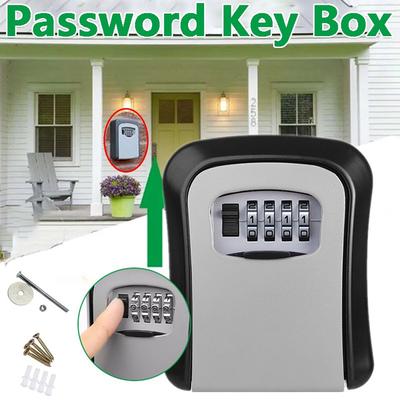 An der Wand montierter, intelligenter, passwortgeschützter Schlüsselkasten aus Kunststoff, wetterfester 4-Bit-Kombinationsschlüssel, Sicherheitsspeicher, Passwort-Schließkasten