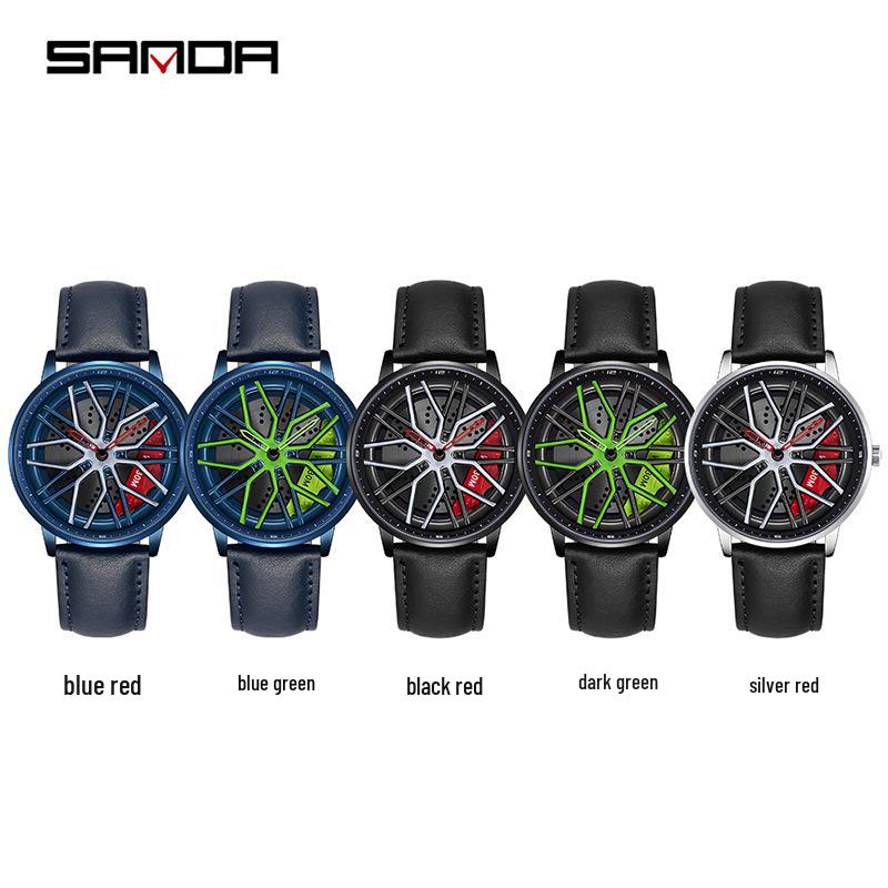 Sanda Men's 360° Rotating Dial Quartz Wristwatch - Casual Fashion Wheel Series