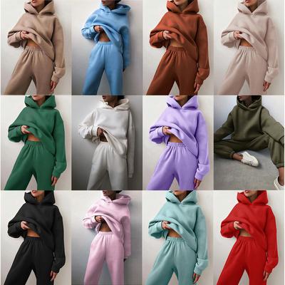 Damen Herbst Winter Oversized Langarm Sweatshirt Hose Set