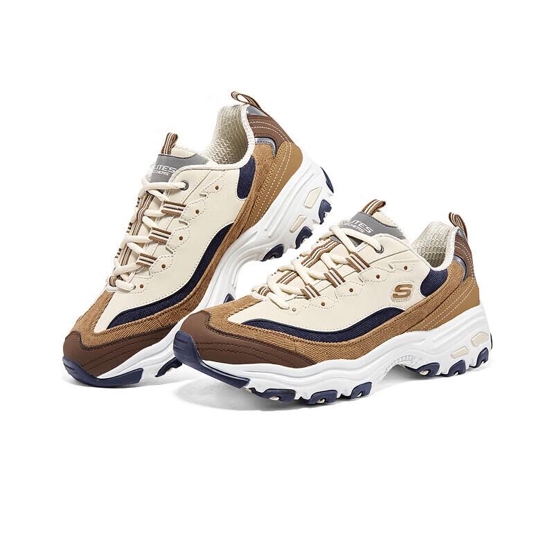 Skechers Milk Tea Bear 2.0 D'Lites Corduroy Patchwork Dad Shoes