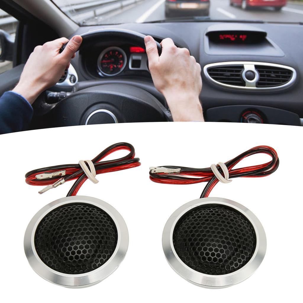 2pcs 150W Dome Tweeter 2 Way System High Sensitivity Silver Black Dome   Tweeter for Car   Systems