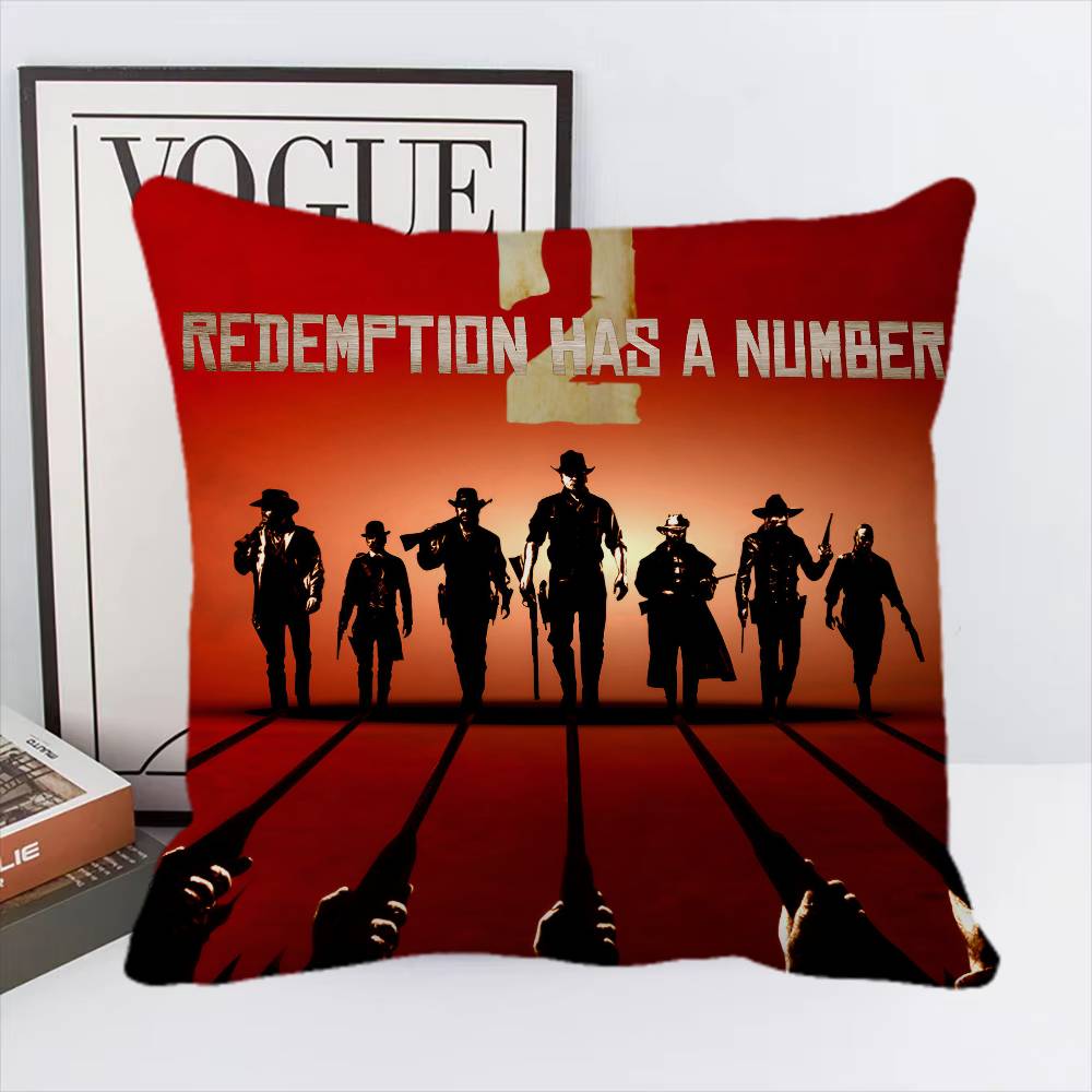 Game R-Red Dead Redemption 2 RDR2 Pillow Case Square Pillow Bedroom Sofa Leisure Comfort Cushion Home Decoration