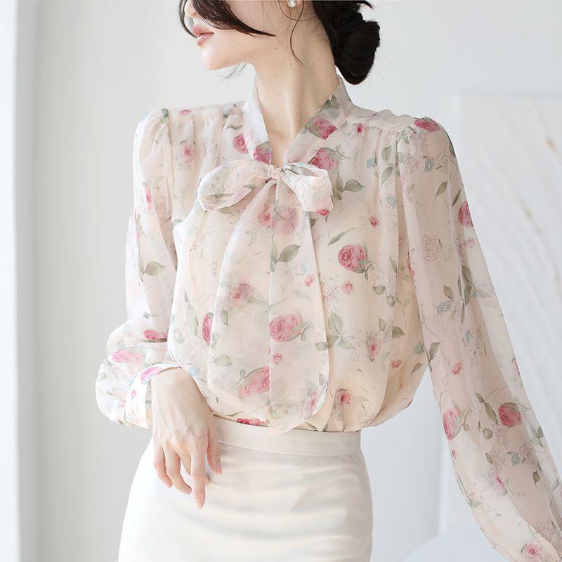 2024 Spring Women's Floral Outerwear Shirt - Elegant, Loose Fit, Versatile Fashion