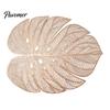 Flexible PVC Dining Mats Monstera Leaf Placemat, Hollow Table Mat, Waterproof Oil Proof Heat Washable Placemats Resistant for Wedding Banquet