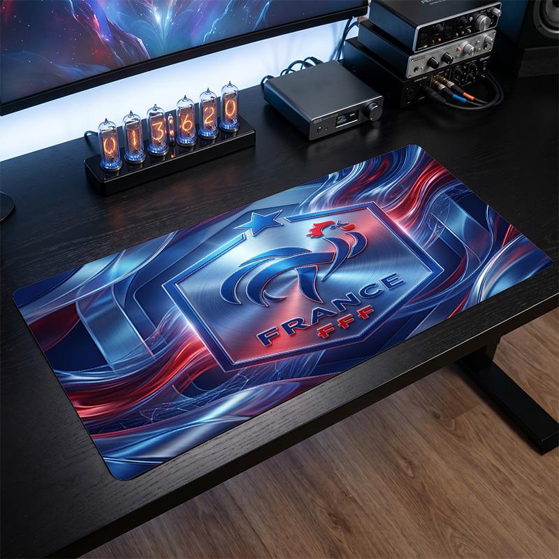 Tappetino Mouse Scudo Calcio Francia, Tappetino da Scrivania Esteso in Gomma Antiscivolo per Gaming Ufficio Laptop Regalo per Fan