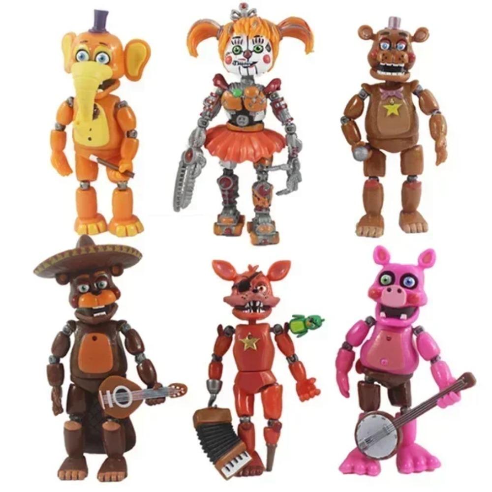 

6 шт. Фігурки FNAF Фредді Бонні Фоксі Ведмедик Фазбер П ять Ночей ПВХ Модель Фігурки Дії Іграшки для Дітей Подарунок на День Народження