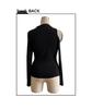 2026 European Autumn Asymmetrical Shoulder Slim-Fit Solid Top